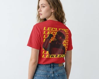 Leclerc T-Shirt, Inspired Motorsport Racing Shirt, Sunday Race Gift, Monaco Leclerc Merch Gift, Racing Fan Tee