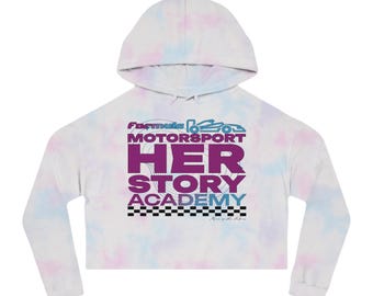 Racing Academy Women's Motorsport Cropped Hoodie | Motorsport Gift & Women Empowerment Tee for Racing Enthusiasts