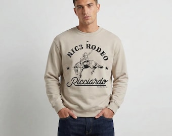 Ricciardo Sweatshirt Inspired Ric3 Rodeo Shirt 90s Vintage Racing Style Unisex Motorsports, Cowboy Racing Tee