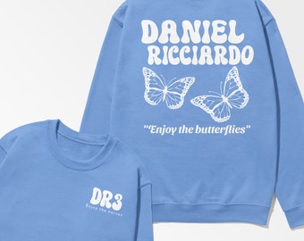 Ricciardo Inspired Sweatshirt, Enjoy The Butterflies Shirt, Ricciardo Butterfly Shirt, Motorsport Gift, Racing Driver Unisex Cotton Tee
