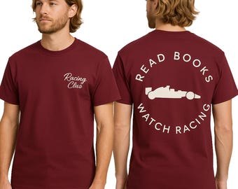 Read Book Watch Racing T-Shirt | Inspired Retro Motorsports Graphic Tee for Racing Fans, Team Apparel