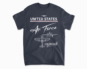 United States T-Shirt USAF WW2 Veteran Shirt Aviator Soldier Tee Army Pilot Gift Military Gear Crewneck Shirt