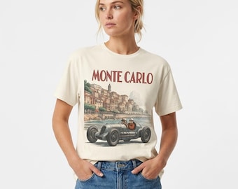Monaco T-Shirt | Inspired Retro Racing Tee, Grand Prix Merch, Monte Carlo Motorsports Apparel, Race Fan Gear, Unisex Comfort Colors Tee