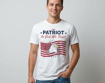 American Flag Shirt | USA Eagle Patriotic Tee, Veteran Gift, Fourth of July Independence Day, Unisex Cotton T-shirt