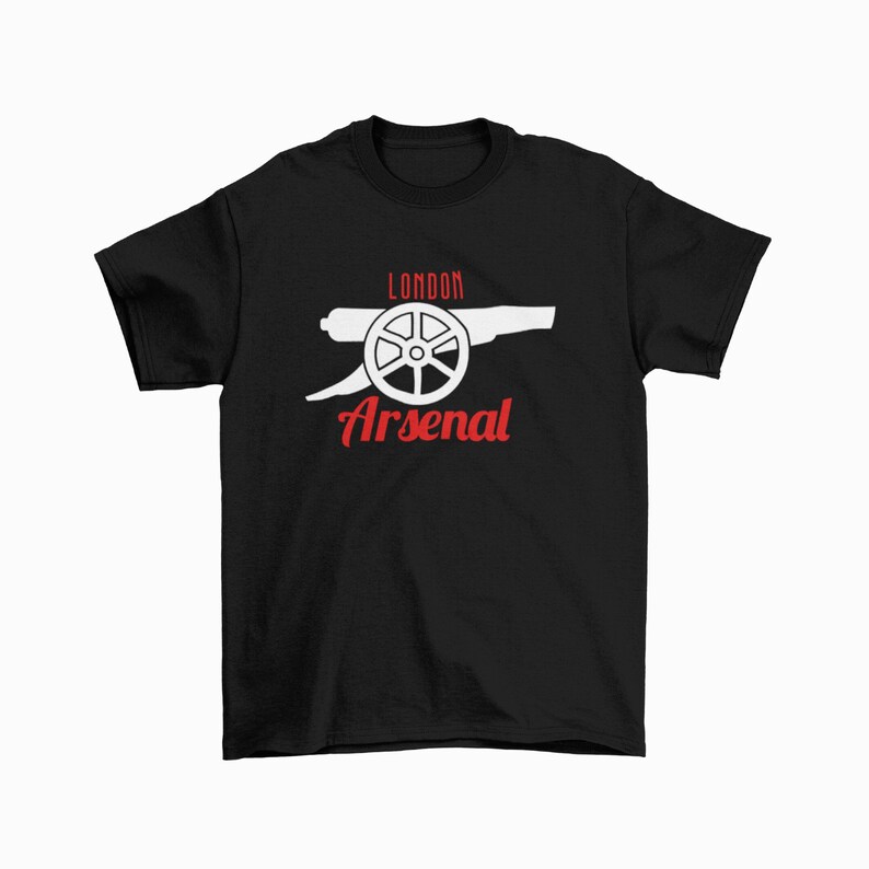 Black Arsenal Football Club T-Shirt, Gunners T Shirt, Gooners Tee, Premier League T Shirt, Designed T Shirt, Printed T Shirt, Soccer T Shirt