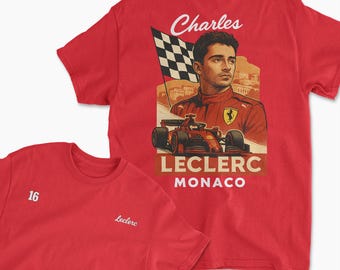 Leclerc T-Shirt | Inspired Monaco Racing Driver Tee - Motorsports Apparel, Race Fan Gear, Monte Carlo Tee, Racing Team Merch