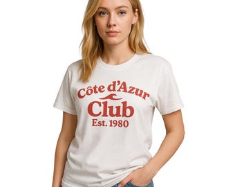 Cote d'Azur Shirt | Inspired Retro 1980s French Riviera Graphic T-Shirt Casual Summer Shirt Beach Vibes Top