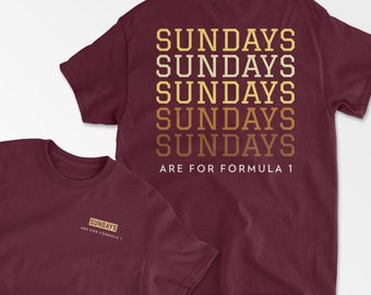 Sundays are for Formula - Inspired Racing T-Shirt - Retro Graphic Tee - Classic Race Car Design - Motorsport Enthusiast Gift