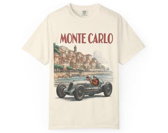 Monaco T-Shirt | Inspired Retro Racing Tee, Grand Prix Merch, Monte Carlo Motorsports Apparel, Race Fan Gear, Unisex Comfort Colors Tee