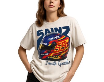 Sainz T-Shirt | Comfort Colors Racing Team Tee - Inspired Spanish Driver Fan Merchandise - Motorsport Apparel - Race Fan Gear
