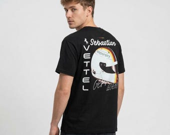 Vettel T-Shirt, Inspired German Racing Legend Shirt, Italian Racing Team Apparel, Motorsports Apparel, Retro Vettel Merch, Unisex Cotton Tee