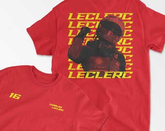 Leclerc T-Shirt, Inspired Motorsport Racing Shirt, Sunday Race Gift, Monaco Leclerc Merch Gift, Racing Fan Tee