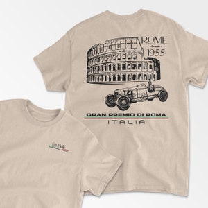 Italy Rome T-Shirt Inspired Retro Motorsport Apparel Grand Prix Italian Racing Circuit Retro Racing Shirt