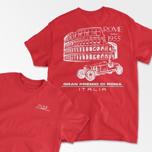 Red Italy Rome T-Shirt Inspired Retro Motorsport Apparel Grand Prix Italian Racing Circuit Retro Racing Shirt