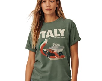 Italy Racing T-Shirt | Inspired Racing Circuit Shirt, Unisex Cotton Monza Motorsport Apparel, Imola Race Fan Gift
