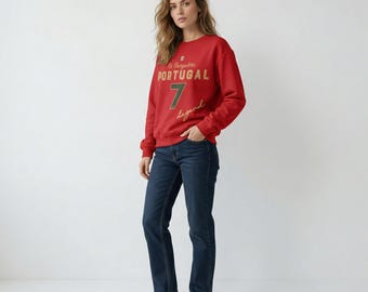 Portugal Football Sweatshirt - Inspired Portuguese Soccer Jersey, World Cup Shirt, Cotton Soccer Tee Gift for Fans and Players