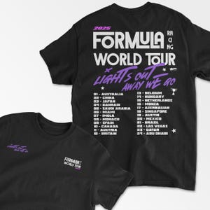 Black Racing World Tour Inspired T-Shirt, Vintage Racing Style Shirt, Motorsport Clothing, Formula Inspired Merch, Race Fan Gift, Unisex Tee