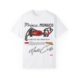Comfort Colors Leclerc Monaco T-Shirt | Inspired Vintage Racing  | Monte Carlo Inspired Formula Tee