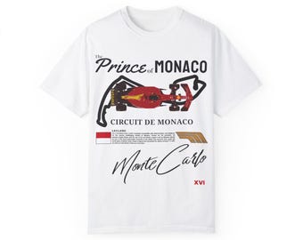 Comfort Colors Leclerc Monaco T-Shirt | Inspired Vintage Racing  | Monte Carlo Inspired Formula Tee