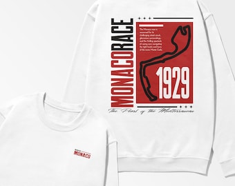 Monaco Racing Track Inspired Sweatshirt, Monte Carlo Shirt, Grand Prix Shirt, Racing Circuit Shirt, Vintage Monaco Shirt, Motorsport Apparel