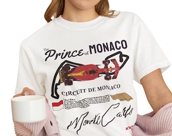 Monaco T-Shirt | Leclerc Inspired Grand Prix Apparel, Monte Carlo Racing Merchandise, Formula Clothing & Race Gift