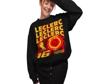 Leclerc Inspired Racing Motorsport Sweatshirt, Team Merch Gift for Motorsport Fans, Crewneck Jumper, Racing Enthusiast Present
