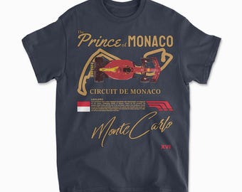Monaco T-Shirt | Leclerc Inspired Grand Prix Apparel, Monte Carlo Racing Merchandise, Formula Clothing & Race Gift
