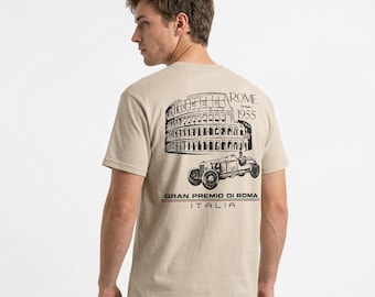 Italy Rome T-Shirt Inspired Retro Motorsport Apparel Grand Prix Italian Racing Circuit Retro Racing Shirt