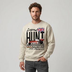 Hunt Sweatshirt | Vintage Racing Driver Shirt, Motorsport Apparel & Race Merch, Cool Sweatshirt for Race Fans