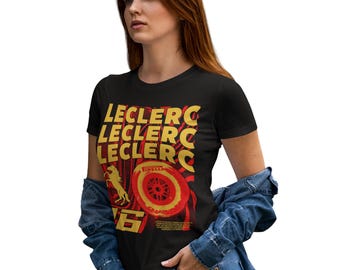 Leclerc Vintage T-Shirt, Unisex Gift for Man & Woman, Racing T-Shirt Inspired by Prince of Monaco, Leclerc 16 Fan Apparel