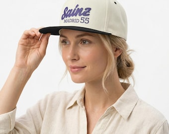 Sainz Snapback Hat | Inspired Racing Driver Flat Bill Cap, Smooth Operator | Motorsports Fan Gear, Team Merchandise | Gift for Race Fans