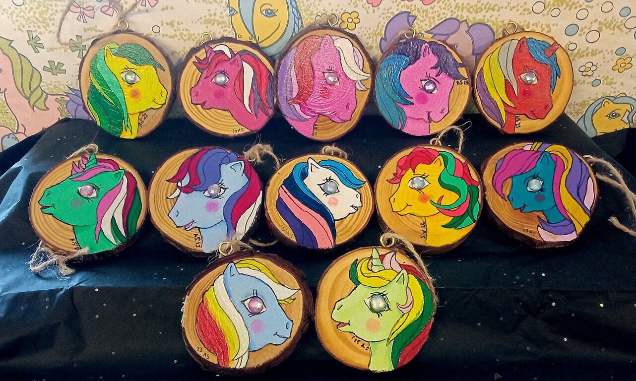 Set 1: Wooden, hanging ornaments -My Little Pony 'Twinkle-eye' ponies. Hang around the house or the Christmas tree! Hand-made & unique gift!