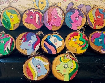 Set 2: Wooden, hanging ornaments -My Little Pony 'Twinkle-eye' ponies. Hang around the house or the Christmas tree! Hand-made & unique gift!