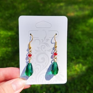 Emerald Green Earrings - Green and Red Earrings - Sapphire Blue Necklace - Blue and Red Necklace - Howl&#39;s Earrings