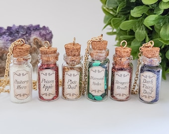 Mini Potion Bottle | Elixir Potion | Apothecary Potion | Wizard Charm | Spell Potion Bottle Necklace | Halloween Charm | Halloween Necklace