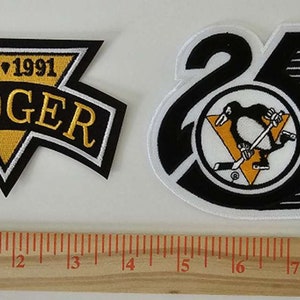 Pittsburgh Penguin Hockey Badger Bob and 25th Anv Jersey Shoulder Patches