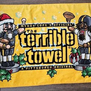 Christmas Nutcracker Terrible Towel Steelers NEW with Tag