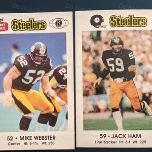 Steelers Great Players of the 1970s & 80s Franco Harris, Jack Lambert, Jack Ham and Mike Webster Police Safety Cards Pittsburgh Area ONLY