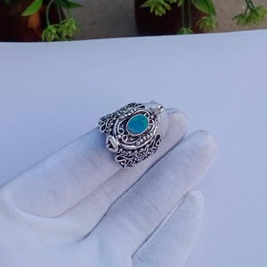 Natural Opal  Ring | Silver Plated Ring | Poison Ring | Gemstone Ring | Statement Ring |  Gift For On Anniversary | Opal Jewelry
