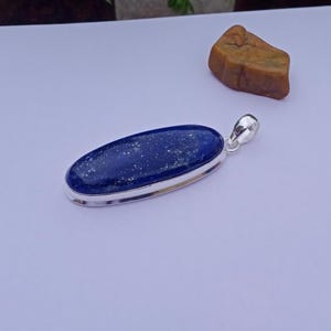 Natural Lapis Lazuli Pendant | 925 Silver plated Pendent | Pendant Gift For Him/her | Gemstone Pendant | Lapis Lazuli  pendant Jewelry