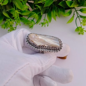 Naturperlen Designer Ring | 925 Silber Ring | Verlobungsring | Perlenring | Zierlicher Ring | Geschenk zum Jubiläum