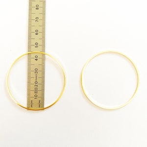 1 Closed ring 45mm, connector, round, circle, brass gilded with fine gold 18k, gold, 45mm, sold individually image 4