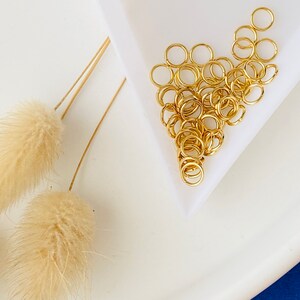 50 open rings 5mm x 0.7, junction rings, round, circle, golden stainless steel, golden, 5x07mm lot of 50 pieces image 6