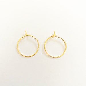 4 Creole 20mm ring, earring support, stainless steel gilded with fine 18k gold, golden, set of 4 pieces image 5