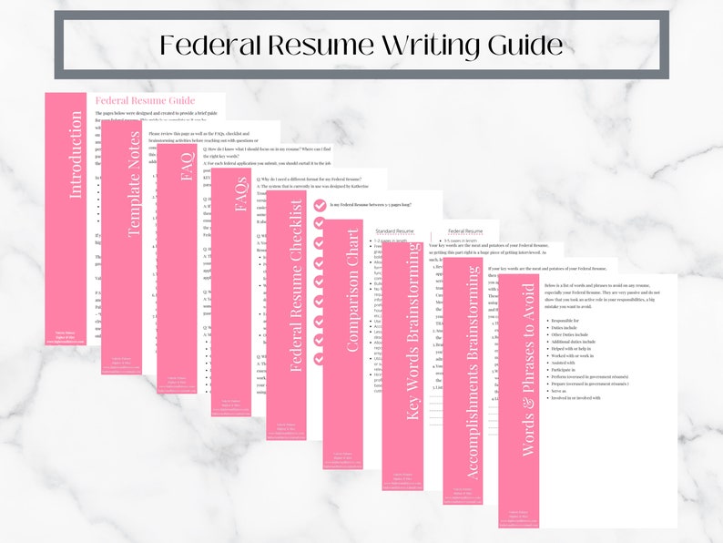 Gray Federal Resume Template - Etsy