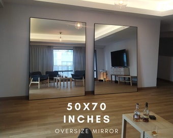 Oversize Mirror Full Length 50x70 Inches Mirror, Asymmetrical Mirror Unique Home Decor Aesthetic Mirrors, Custom Design Mirror, Wall Decor