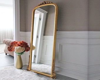 Antique Mirror Home Decor Mirror, Wall Mirror Living Room Mirror, Aesthetic Home Decor,Full Length Mirror 28"x70", Gold Gilded Mirror Decor