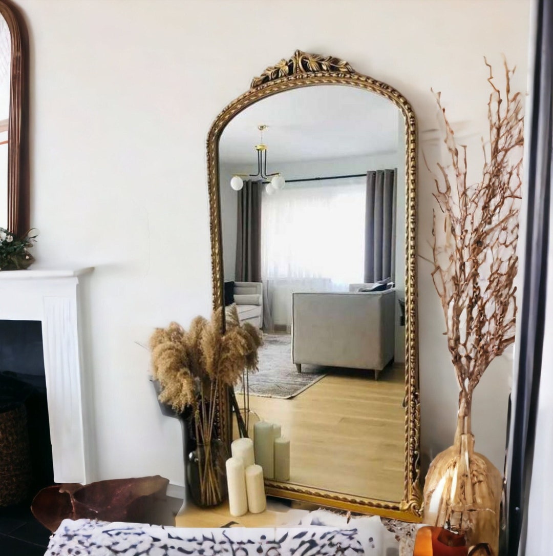 Gold Mirror Oversize Full Length Mirror, Antique Mirror Wall Decor ...