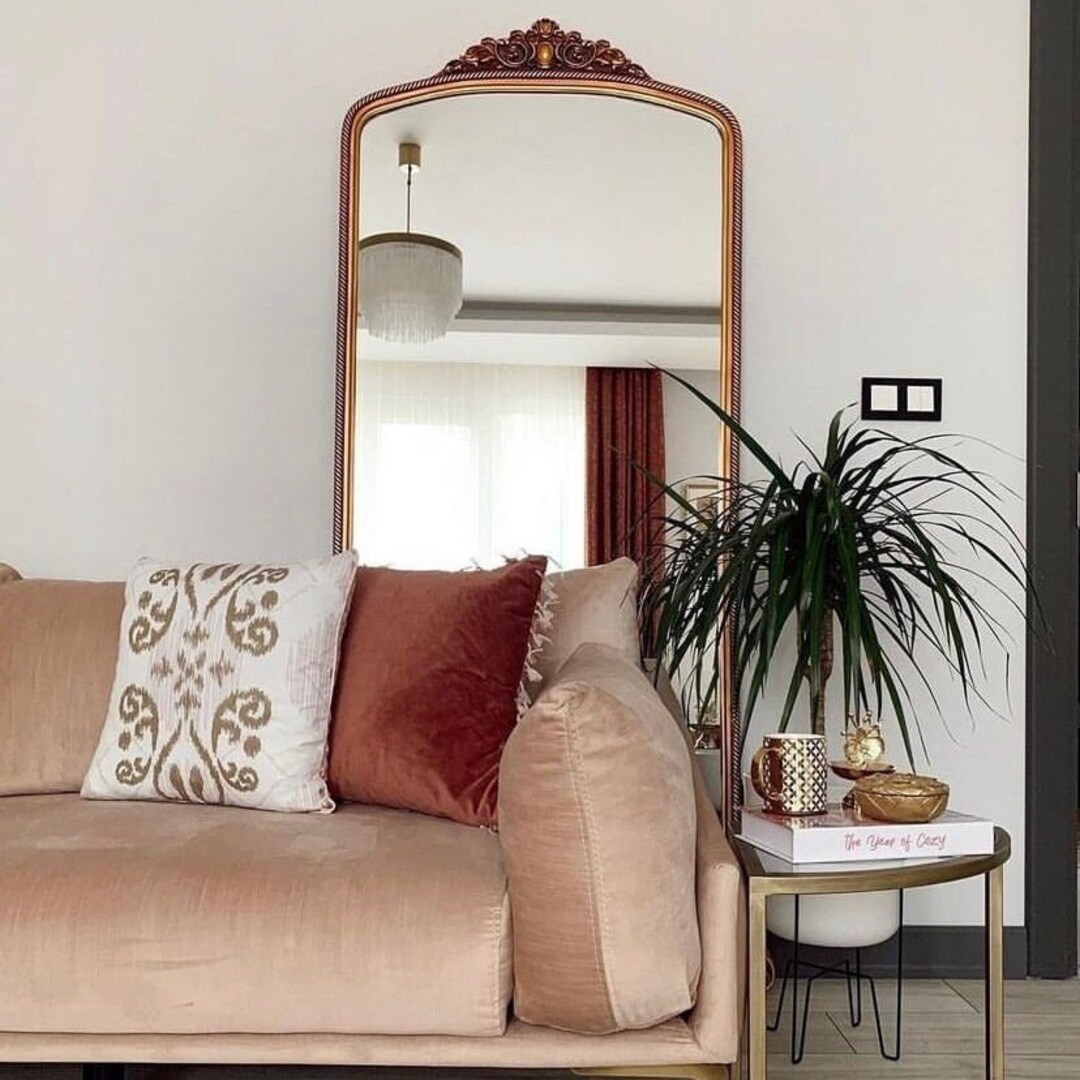 Ornate Floor Length Mirror, Vintage Style Full Length Mirror, Antique Framed Mirror, Italian