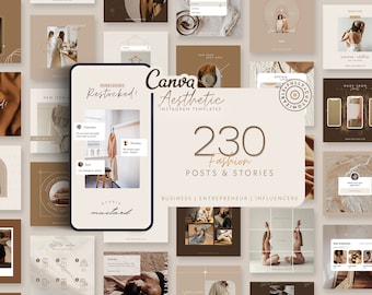 Pakiet szablonów na Instagram w stylu boho – Canva Design dla marek odzieżowych, influencerów i butików